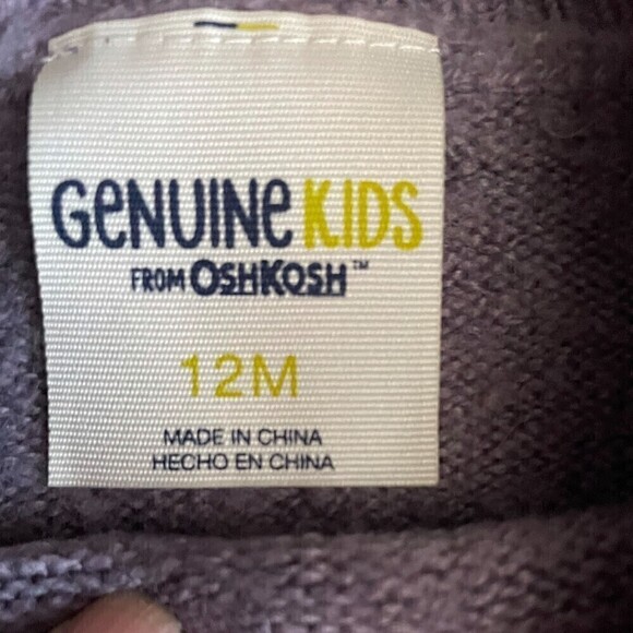❤️ GENUINE Kids By Oshkosh Boho Lavender Sweater Size 12 Months - Picture 3 of 3